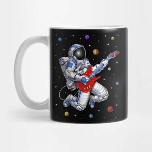 Space Astronaut Playing Guitar Mug